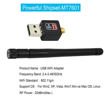 Besegad 150mbps USB Wifi Adaptor Mini-Card Wireless Lan 802.11 b/g/n MT7601 Wlan PC-ul Wi-Fi Wi-Fi Dongle Wifi Antena Receptor