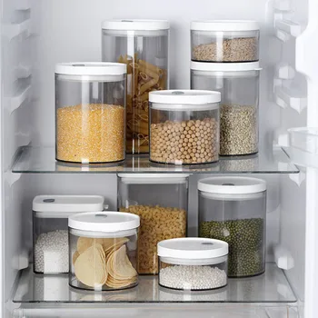 Bucătărie Transparent Recipient Sigilat De Depozitare A Alimentelor Cutie Sticla De Plastic De Cereale Gustari Uscate, Organizator