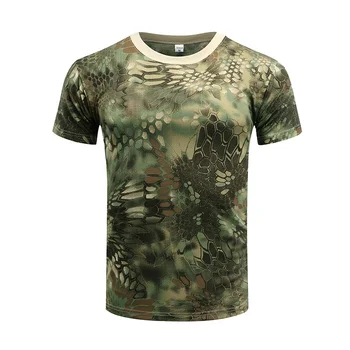 Camuflaj Tactice Maneca Scurta Barbati iute Uscat de Luptă T-Shirt Militar Armata Copil Tricou de Camuflaj în aer liber, Drumeții, Vânătoare Tricouri