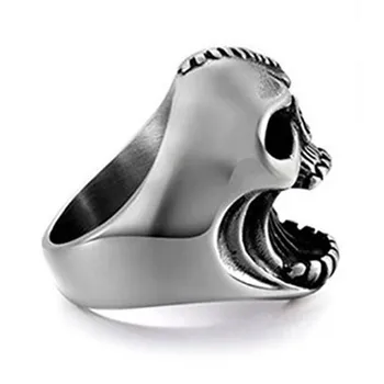 Cap de craniu Deschizator de Sticle Aliaj Exagerat Cap de Craniu Forma de Inel Punk Bărbați Inel Mare de Metal Inel de Accesorii Bijuterii Cadou