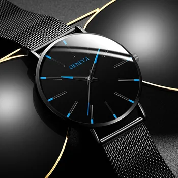Ceasuri Barbati 2021 Lux De Sex Masculin Elegant Ultra-Subțire Ceas De Oameni De Afaceri Din Oțel Inoxidabil Plasă De Cuarț Relogio Masculino Fierbinte De Vânzare