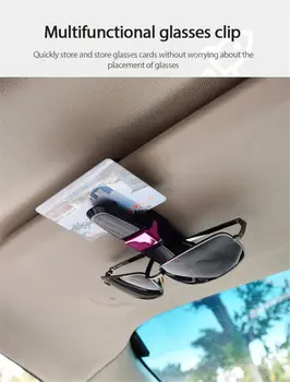 CHOIFOO Auto Parasolar ochelari de Soare Clip Accesorii Auto Suport pentru ochelari de Soare Negru Universal Bilet Card Clemă de Fixare Cip Portabil