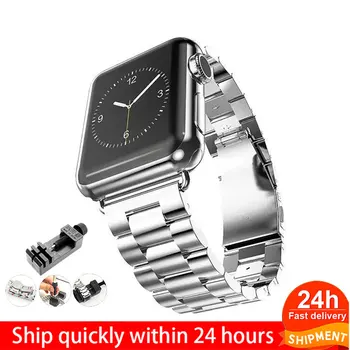 CHYCET 2021 Ceas Curea din Otel Pentru Apple Watch Band 44MM 38MM IWO Otel Curea Ceasuri Inteligente Brățară Ceas Trupa Pentru HW22 T500 W26