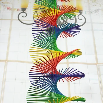 Colorate, Clopoței de Vânt DIY Bambus Agățat Spirală Windchime Pentru Acasă Fereastră în aer liber, Decoratiuni de Gradina