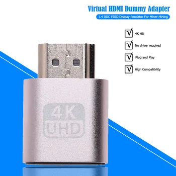 Compatibil HDMI Virtual Display 4K DDC EDID Dummy Plug Pentru Bitcoin Mining EDID Display Ieftin Virtual Dummy Plug Emulator Adaptor