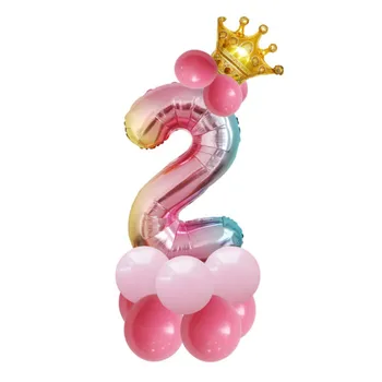 Copil De Dus 1 2 3 4 5 6 7 8 9 Numărul De Roz Baloane Folie Digital Heliu Balon Decor Nunta Primul Copil De Naștere Petrecere Balon