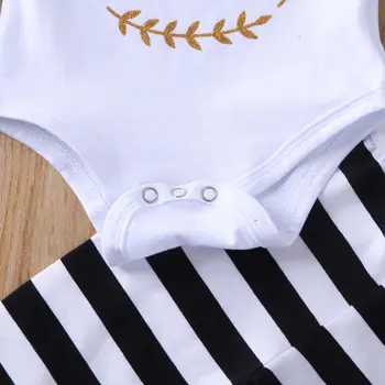 Copil Nou-Născut Fată Romper Bodysuit Stripe Pantaloni Bentita Costume De Haine Set Primavara Toamna Tinutele Casual 2021 Noi
