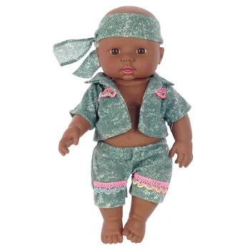 Copilul African Păpușă Jucărie Moale Negru Copii Baby Doll Jucării pentru Băieți și Fete Cadou de Ziua Mobile Comune Africane Păpuși Pentru Todder 30cm