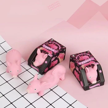 Creative Senzoriale Porc Decompresie Jucărie Antistres Stoarce Simplu Trageți Porc Roz Jucărie pentru detensionare