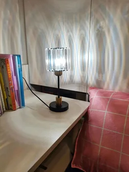 Cristal Dormitor Lampă de Masă Modernă Post Negru de Aur Birou Lumina de Noapte pentru Camera de zi, Camera de Studiu Noptiera Decor Iluminat