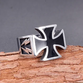 Cruce neagră Formă de Inel Inel Barbati Noua Moda de Metal Electro-Optice Model de Inel Accesorii Petrecere Bijuterii Dimensiunea 7-12