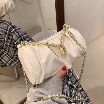 Cutat Tote sac Cilindric 2021 Izvor Nou de Înaltă calitate din Piele PU pentru Femei Geantă de mână de Designer Lanț de Umăr Geanta Messenger
