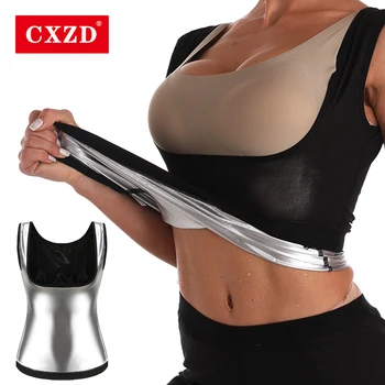 CXZD 2021 Sexy Femei strat de ioni de Argint Termo Tricou Sudoare Saună maiouri de Corp Modelatori Talie Antrenor Slăbire Vesta Vesta de Fitness