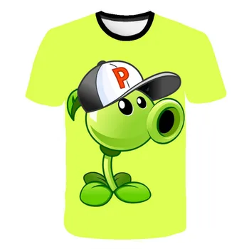 De Vară pentru copii Noi de Plante Zombie Model de Imprimare 3D cu Mânecă Scurtă T-Shirt