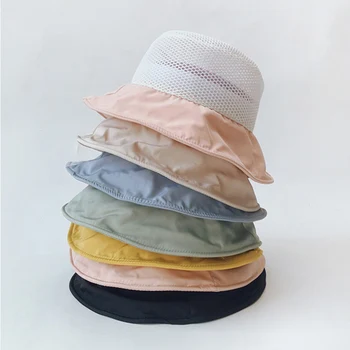 De vară pentru Copii Pălărie de Soare ochiurilor de Plasă Respirabil Copii Găleată Pălăria în aer liber cameră Dublă de Culoare de Moda Casual, Panama Pălăria de Pescuit băieți fete