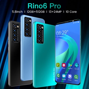 De Vânzare la cald Rino6 Pro 5.8 Inch Smartphone 4G+128GB Andriod 10 Core 4800mAh Telefon Mobil 13+24MP Fata ID-ul de Amprente Dual SIM cele mai Noi