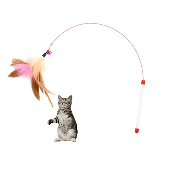 De înaltă Calitate Joc Amuzant Pisica Catcher Teaser Jucarie Pisica Jucării Moi, Colorate Cat Pene Bell Rod Jucărie pentru Pisică Pisoi