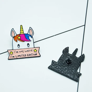 Desene animate cu Unicorn Email de Pin Rever Nu sunt Ciudat, Dar Ediție Limitată Brosa Insigna Brosa Animale de Bijuterii Cadouri Pentru Copii buni Prieteni
