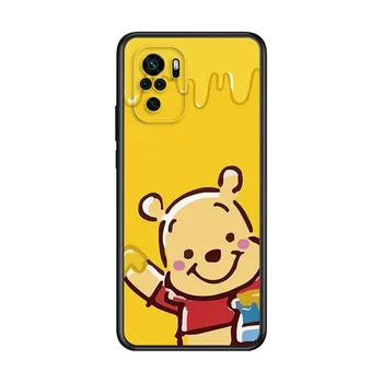 Desene animate Disney de Animație Pooh Pentru Xiaomi Redmi Nota 10 10 9 T 9 9 8T 8 7 7 6 5A 4X Pro Max TPU Silicon Negru Caz de Telefon