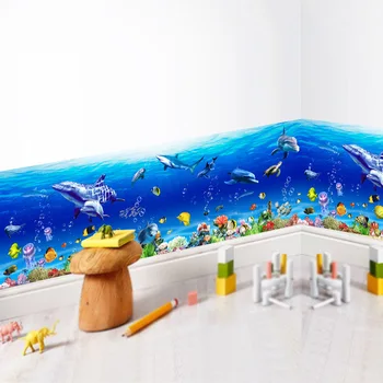Desene animate Pește autocolante Decor Acasă Peisaje Subacvatice de Artă Murală Baie Bucatarie Decor Decalcomanii