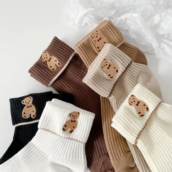 Desene animate șosete drăguț animal print urs calzini sport modei japoneze kawaii femei din bumbac calcetines designer meia harajuku sokken