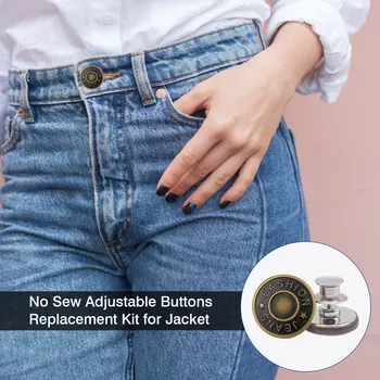Detasabila Retro de Metal Butoane de fixare Fixare Pantaloni Pin pentru Blugi Retractabil, Buton de Cusut-Gratuit Potrivire Perfecta a Reduce Talie