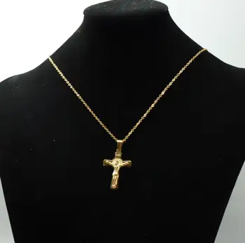 Din Oțel Inoxidabil Isus Cruce Colier Pandantiv Catolică Sfântul Benedict Cruce Colier Religioase Bijuterii