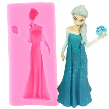 Disney Frozen Princess Elsa Mucegai Silicon Copil de Naștere Tort Fondant Instrumente de Decorare DIY Cupcake de Copt, Bomboane de Ciocolată Matrite