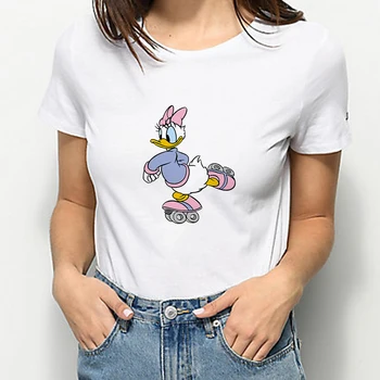Disney Goofy Merge la Universitate Grafic T Shirt 2021 Nou Top de Vară Estetice Maneca Scurta Casual Crewneck Tricou Ropa Mujer