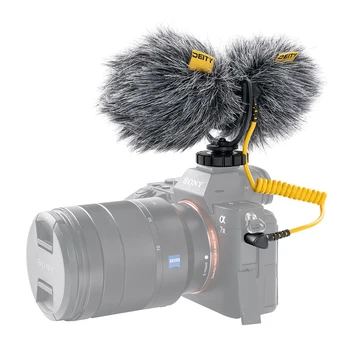 Divinitatea V-Microfon D4 Duo MIC Patentat Dual Capsula de Microfon Dual Cardioid Microfon Aluminiu TRS 3.5 MM pentru Vlog Studio Video DSLR