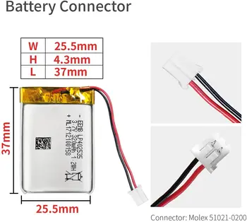 EEMB 402535 Baterie Reîncărcabilă 3.7 V Litiu Baterii 320mAh Lipo Polimer Baterie pentru Camera GPS MP3 DVR Recorder Mașină de Jucărie WiFi