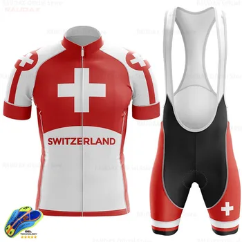Elveția 2021 Alb Ciclism Îmbrăcăminte de Biciclete Jersey Respirabil Om Biciclete Imbracaminte de Vara Ciclism Jersey 19Dgel Biciclete pantaloni Scurți Set