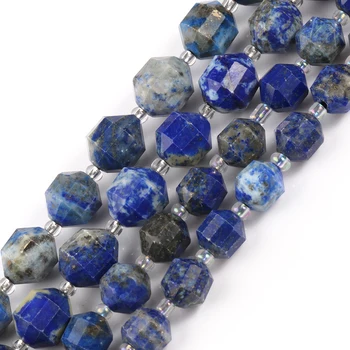 En-gros de Lapis Lazuli Margele Piatra Naturala Bedas pentru a Face Bijuterii Vrac Distanțier Fațete Ascuțite Margele DIY Colier Bratara