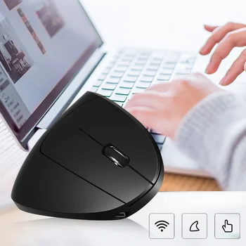 Ergonomic Vertical Mouse Wireless Rechargeable Gaming mouse-uri de Calculator 2400 DPI USB Dreapta/Stânga Roz Lumina RGB PC Gamer Mause