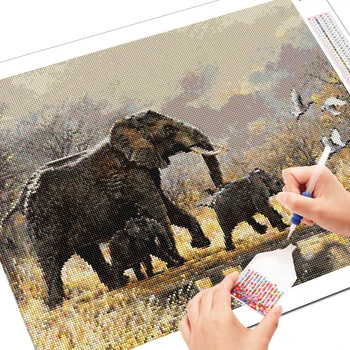 EverShine 5D Diamant Elefant pictat Pietre Art Diamant Broderie Animale cruciulițe Șirag de mărgele de Imagine Kituri de Hobby-ul Cadou