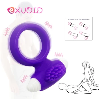 EXVOID Întârziere Ejacualtion Sex Shop Penis Vibrator Inel Clitorisul Stimula Penisul Vibratoare Inel Vibratoare Jucarii Sexuale pentru Barbati