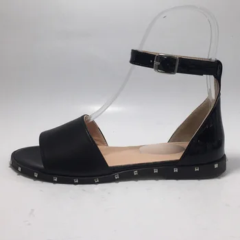 Femei de lux, design Negru Plat Sandale de Primăvară și de Vară de Moda Ușor, Confortabil de Design din Piele Pantofi de Plaja