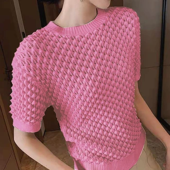 Femei Haine 2021 Moda coreeană Versiunea de Pulover Pulover Casual Femei Goale Respirabil Cămașă cu Mânecă Scurtă T-shirt