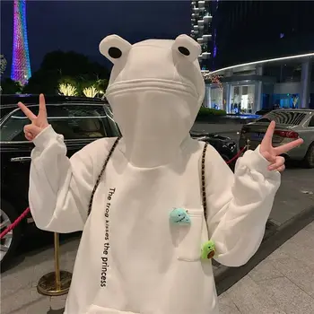 Femei Tricou Supradimensionat Hoodie Pulover Harajuku Topuri Plus Dimensiune Epocă Dropshipping coreean Maneca Lunga cu Gluga kawaii Haine