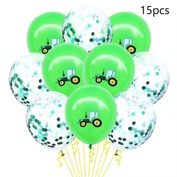 Ferma Verde Tema Happy Birthday Banner Balon Latex Tractor-Vehicul de Inginerie Petrecere de Ziua pentru Copii Decor Baloane