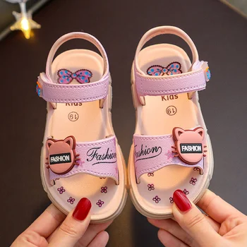 Fetelor Sandale De Vară 2021 Nou Moale Cu Talpi Antiderapante Printesa Pantofi De Moda Fată Drăguță Mic Coreean Plaja Copii Pantofi Sandale