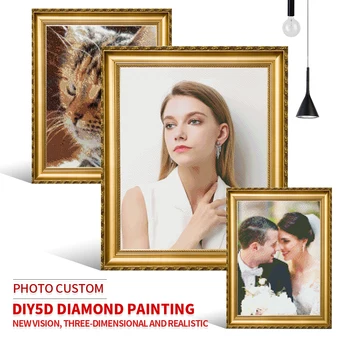 Foto Personalizat Propriu 5D Diy Diamant Tablou goblen Kit Burghiu Plin de Broderie Arta Mozaic Imagine de Pietre Cadou Decor