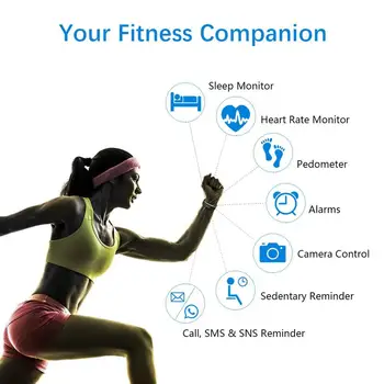 Funasera Ceas Inteligent Bărbați Femei Rata de Inima Monitorizarea Tensiunii Arteriale Tracker de Fitness Smartwatch Ceas Sport pentru ios android +CUTIE