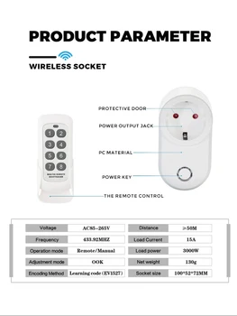 Fără fir de Control de la Distanță Inteligent Socket UE UK Plug Perete 433mhz LED Asistent Reprograma Adaptor de Priză de curent Switch Smart Home