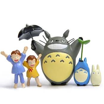 Ghibli Anime Binecuvântare Totoro Mei Figura Birou Ornamente Auto Miyazaki Hayao Model Zână Grădină Miniaturi Ambarcațiuni Jucărie Decor Acasă