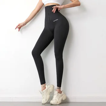 Hip lift postparto alta cintura medias yoga pantaloni cintura entrenamiento jambiere mujeres entrenamiento correr