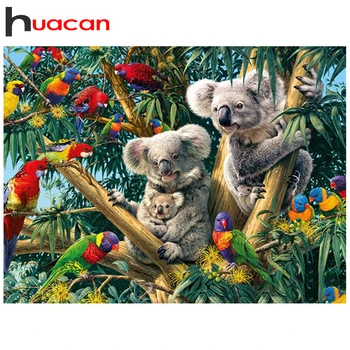 Huacan 5d Diamant Pictura Animal Plin Patrat/Rotund Burghiu de Diamant Arta Broderie Koala Artizanat Arta de Perete Decor Pentru Casa