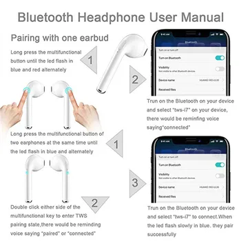 I7s TWS Cască Bluetooth în ureche Căști fără Fir Mini Muzică Sport Căști Căști Cu Microfon Pentru Android, IOS, telefon inteligent