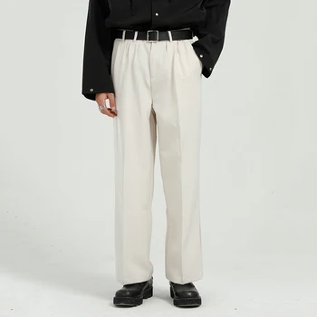 IEFB Îmbrăcăminte pentru Bărbați 2021 Toamna coreene Noi Trend Libere Pantaloni Drepte Simplu Culoare Pură Largi Picior Pantaloni Costum Pentru bărbați 9Y5844