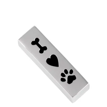 IJD8001 Fabrica Ieftine en-Gros din Oțel Inoxidabil de Companie Incinerare Pandantiv Dog Bone Laba de Imprimare Bar Memorial Urna Colier Bijuterii
